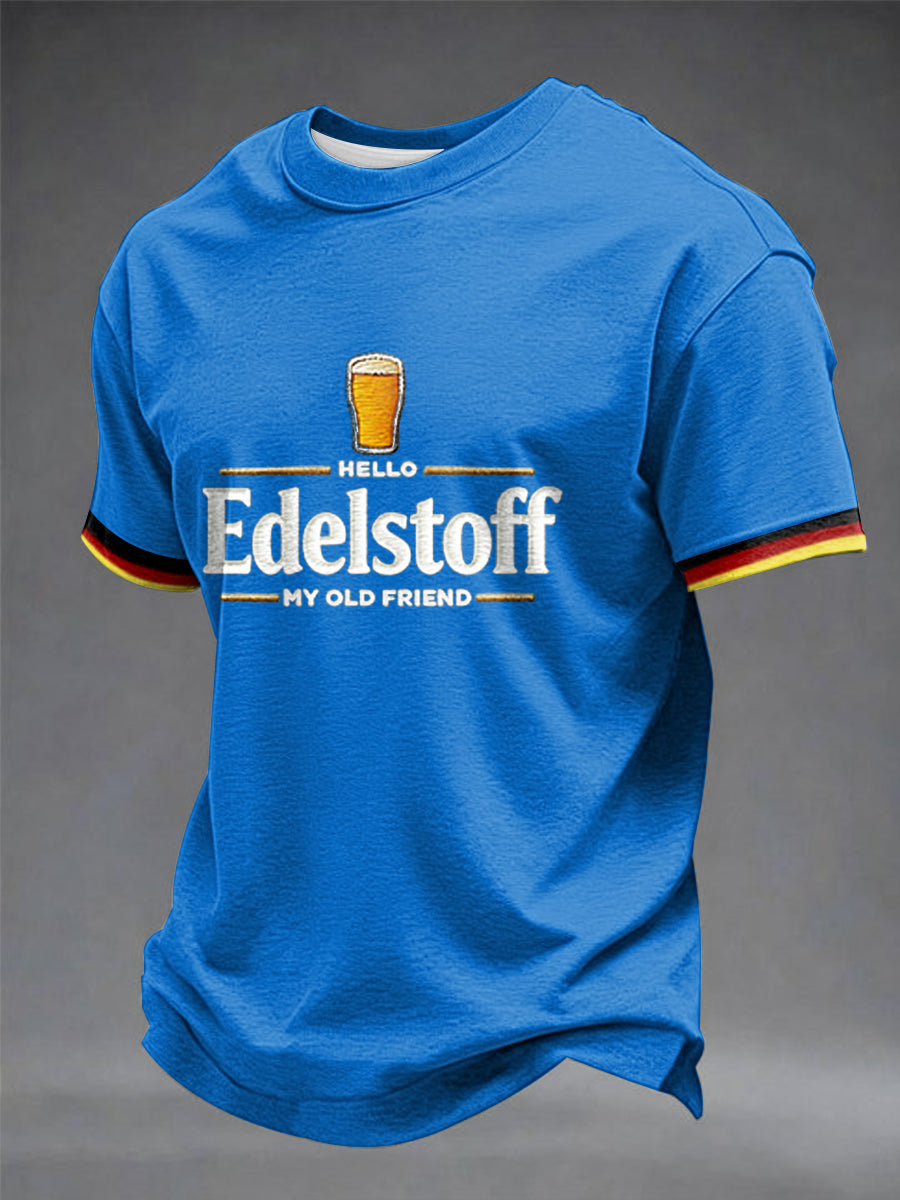 Herren-T-Shirt mit Bierliebhaber-Print und kurzen Ärmeln