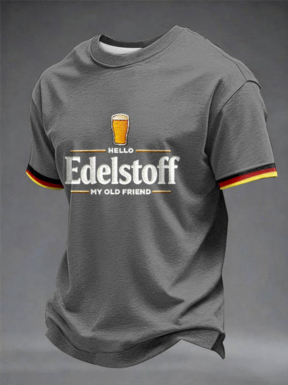 Herren-T-Shirt mit Bierliebhaber-Print und kurzen Ärmeln