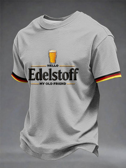 Herren-T-Shirt mit Bierliebhaber-Print und kurzen Ärmeln