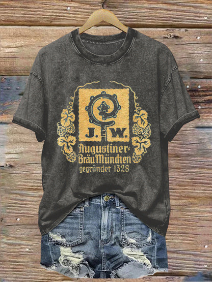 Frauen-T-Shirt für Bierliebhaber mit kurzen Ärmeln