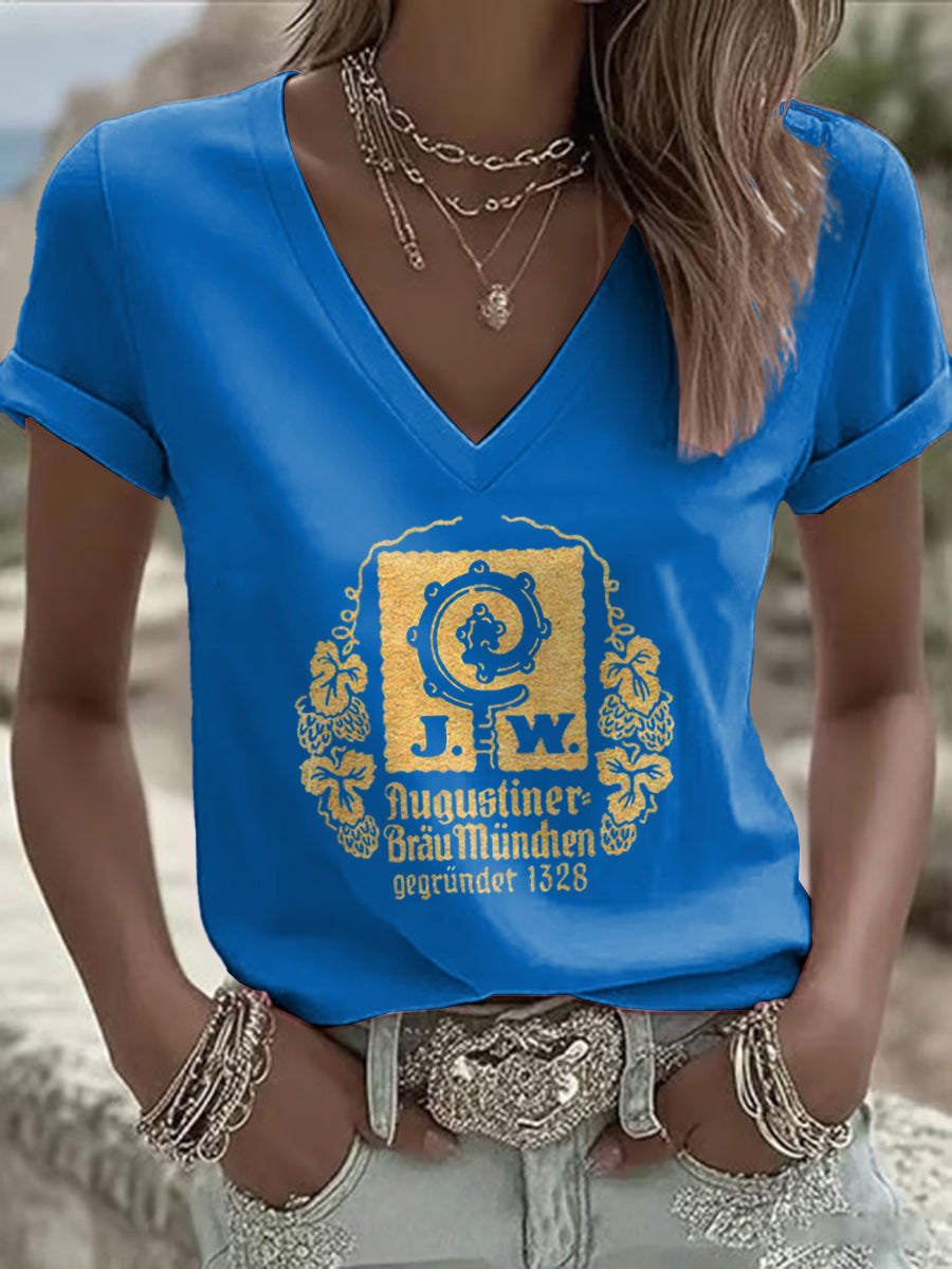 Frauen-T-Shirt für Bierliebhaber mit kurzen Ärmeln