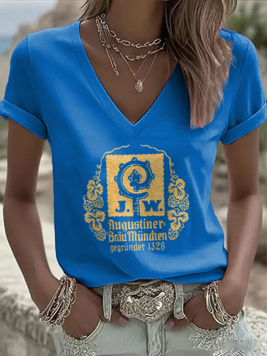 Frauen-T-Shirt für Bierliebhaber mit kurzen Ärmeln