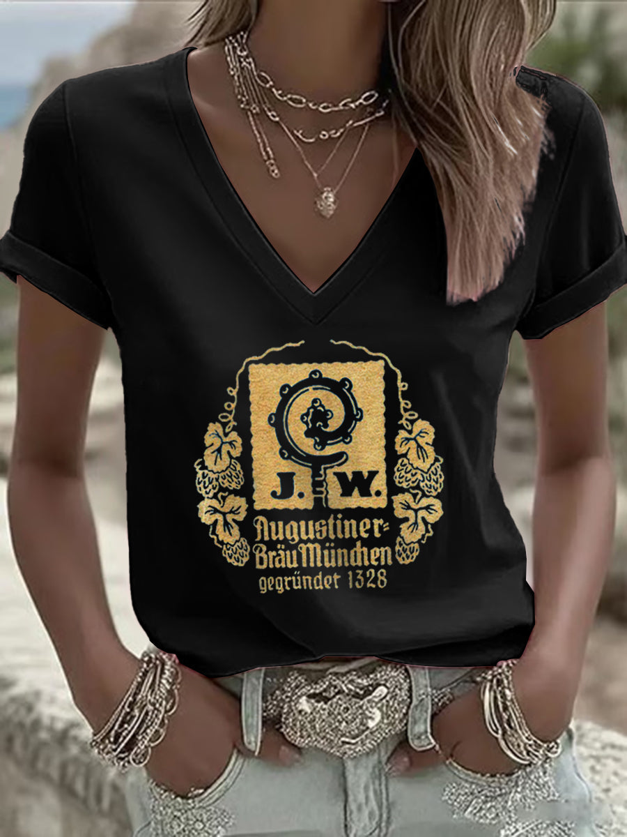 Frauen-T-Shirt für Bierliebhaber mit kurzen Ärmeln