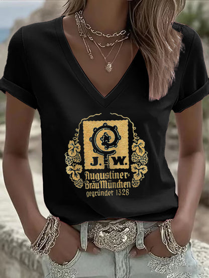 Frauen-T-Shirt für Bierliebhaber mit kurzen Ärmeln