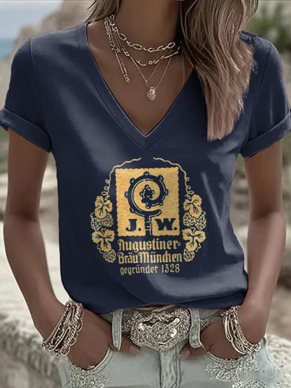 Frauen-T-Shirt für Bierliebhaber mit kurzen Ärmeln