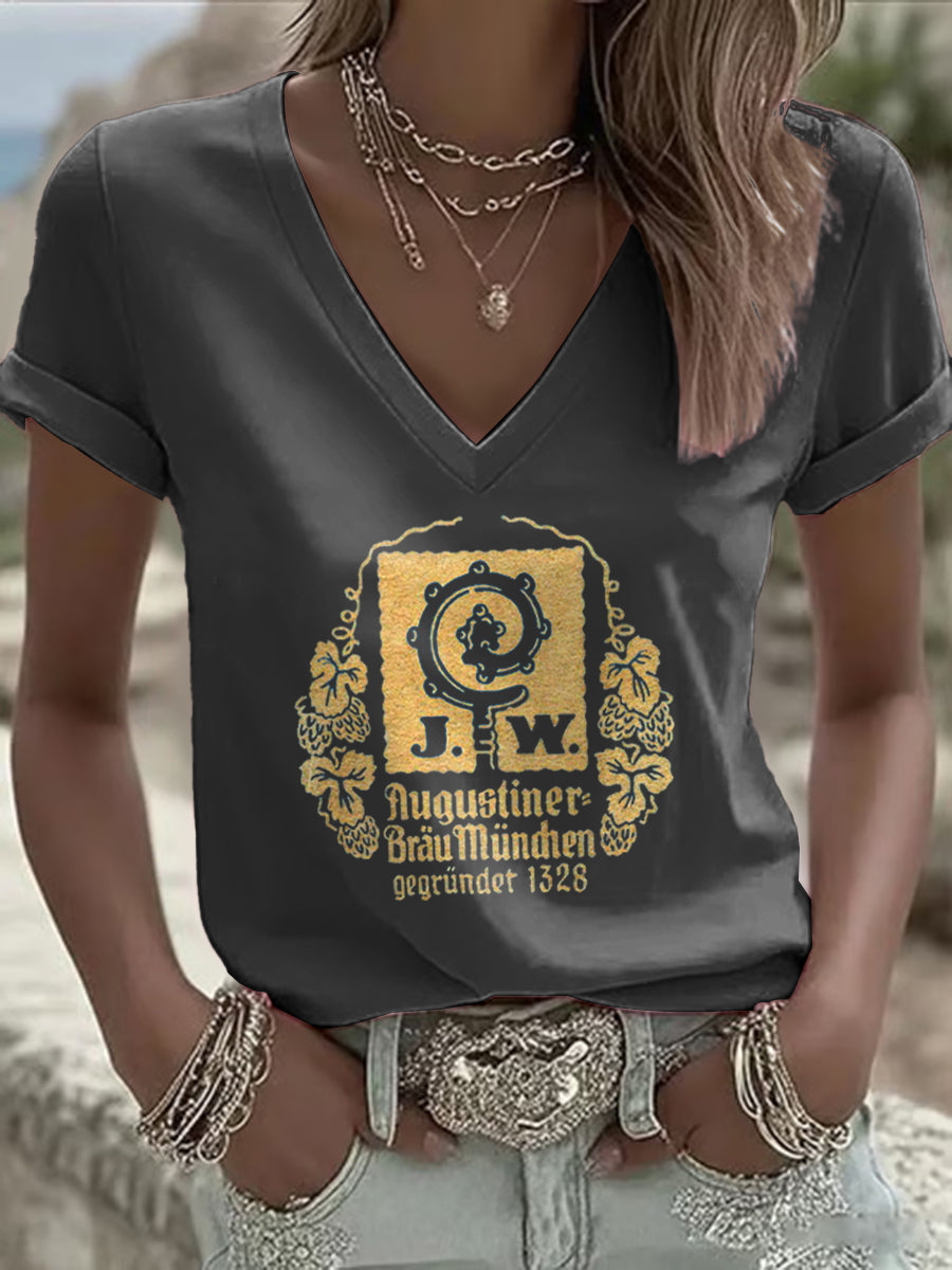 Frauen-T-Shirt für Bierliebhaber mit kurzen Ärmeln