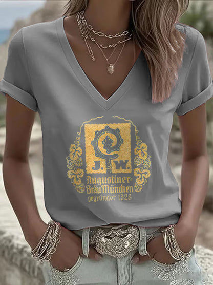 Frauen-T-Shirt für Bierliebhaber mit kurzen Ärmeln