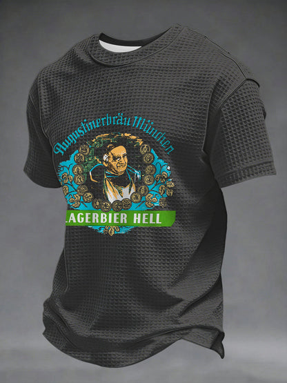 Herren Bier Liebhaber Waffel Kurzarm T-Shirt