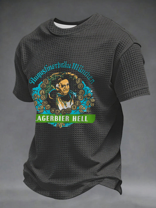 Herren Bier Liebhaber Waffel Kurzarm T-Shirt