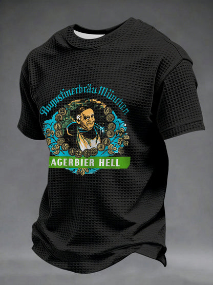 Herren Bier Liebhaber Waffel Kurzarm T-Shirt