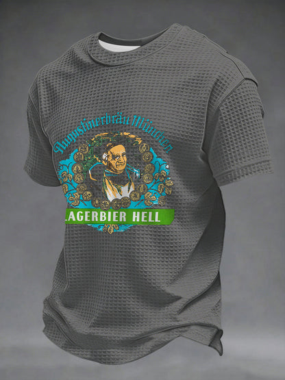 Herren Bier Liebhaber Waffel Kurzarm T-Shirt