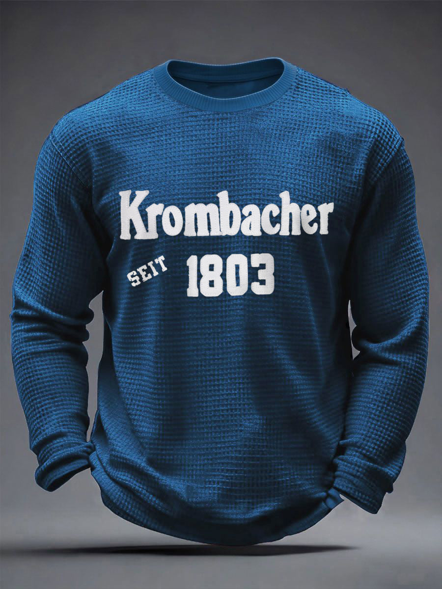 Herren-Bierliebhaber-Waffel-Langarm-Sweatshirt