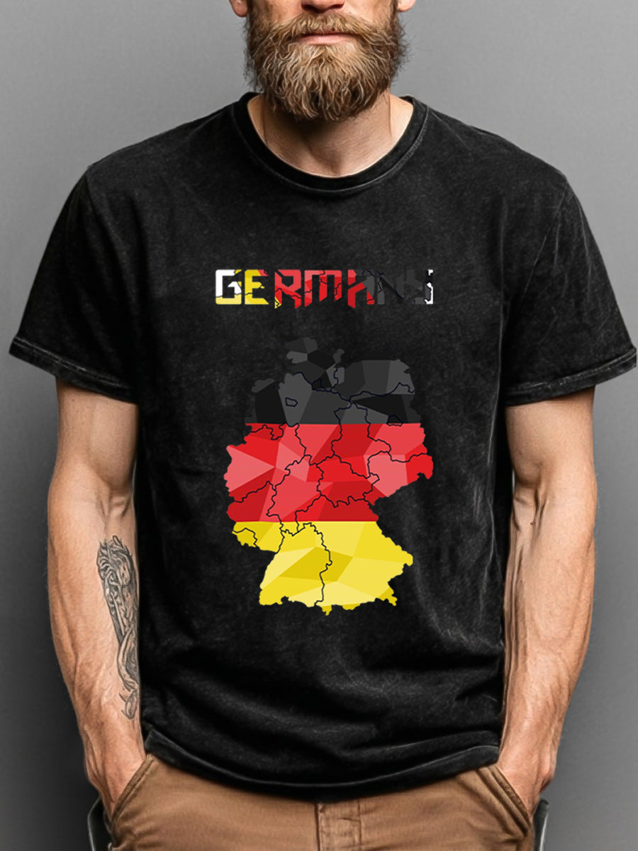Retro deutsche Karte Kunst 100% Baumwolle T-Shirt