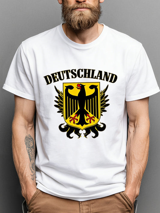 Retro deutsches Abzeichen Kunst lässig 100% Baumwolle T-Shirt
