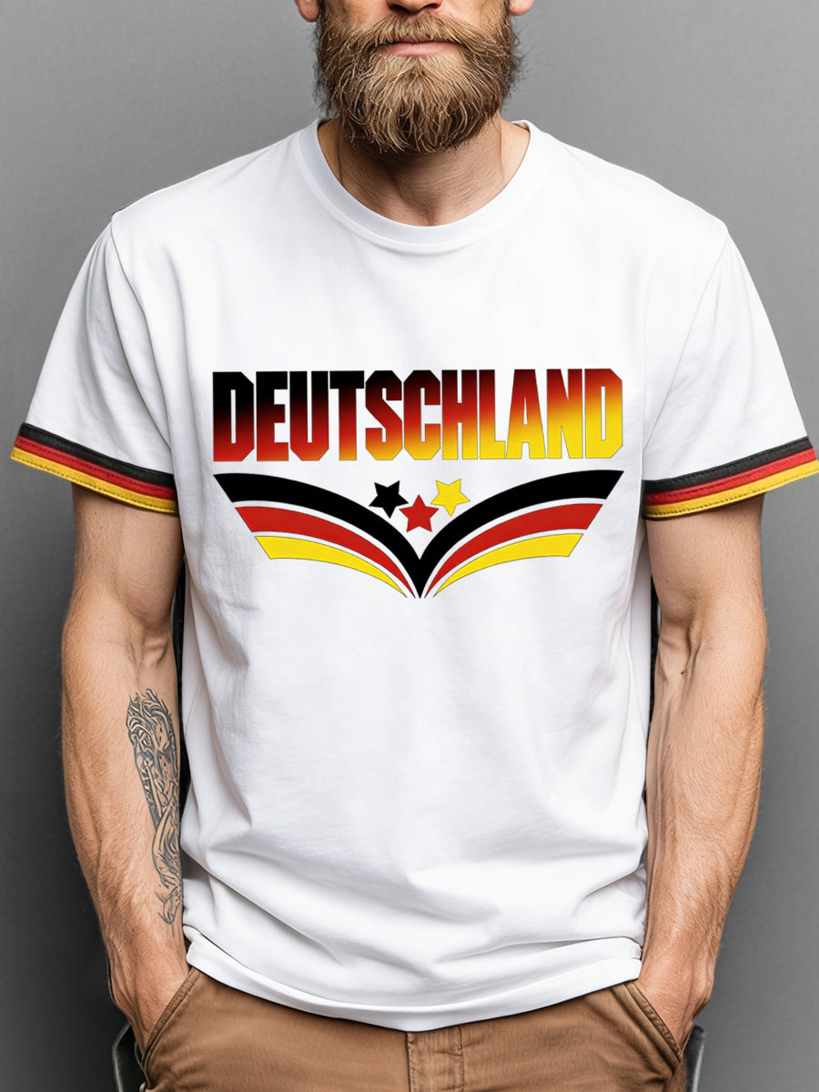 Retro deutsche abstrakte Flagge Kunst 100% Baumwolle T-Shirt