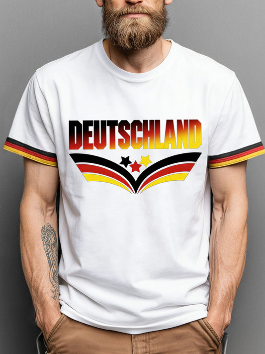 Retro deutsche abstrakte Flagge Kunst 100% Baumwolle T-Shirt