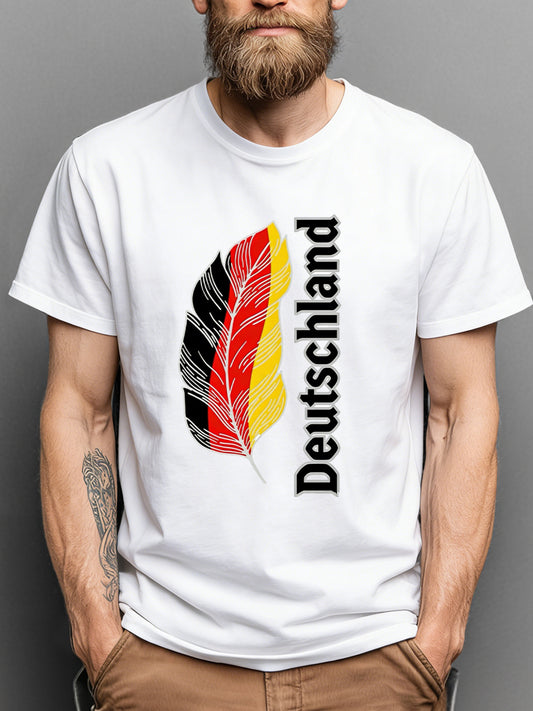 Retro deutsche Flagge Feder kunst 100% Baumwolle T-Shirt