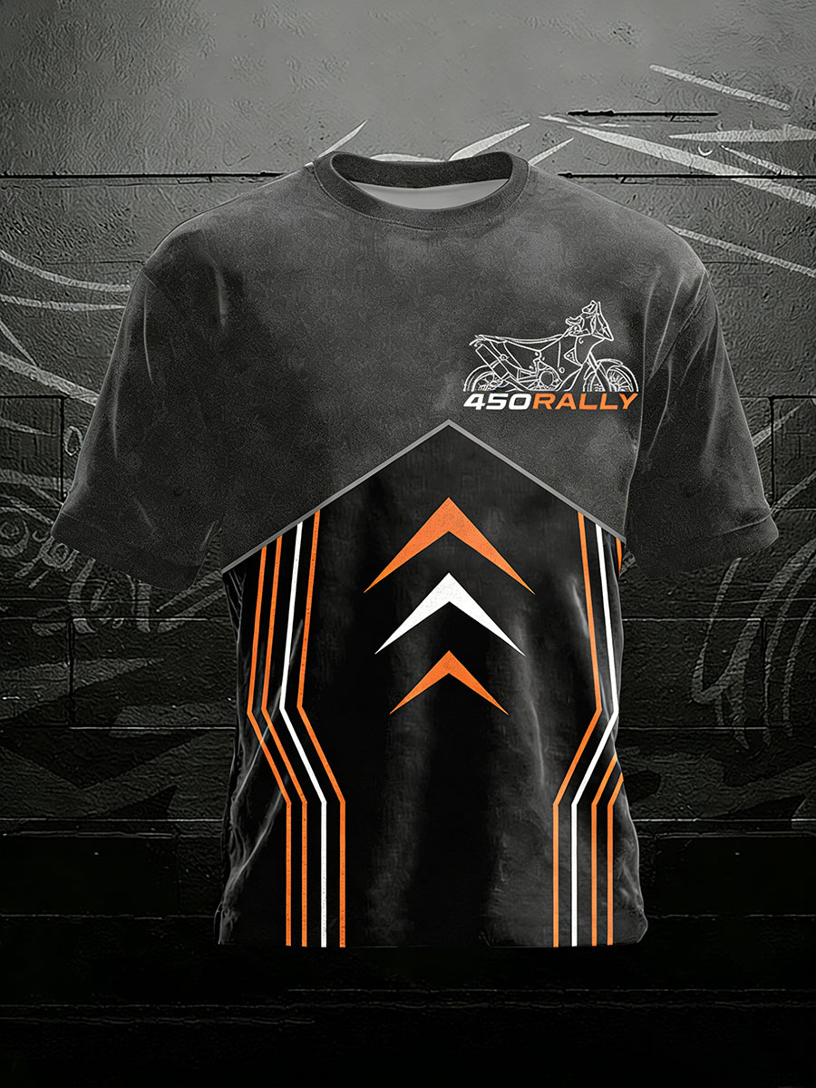 Motocross-Print-T-Shirt für Männer mit kurzen Ärmeln
