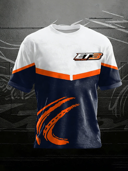 Herren-Motocross-Print-T-Shirt mit kurzen Ärmeln