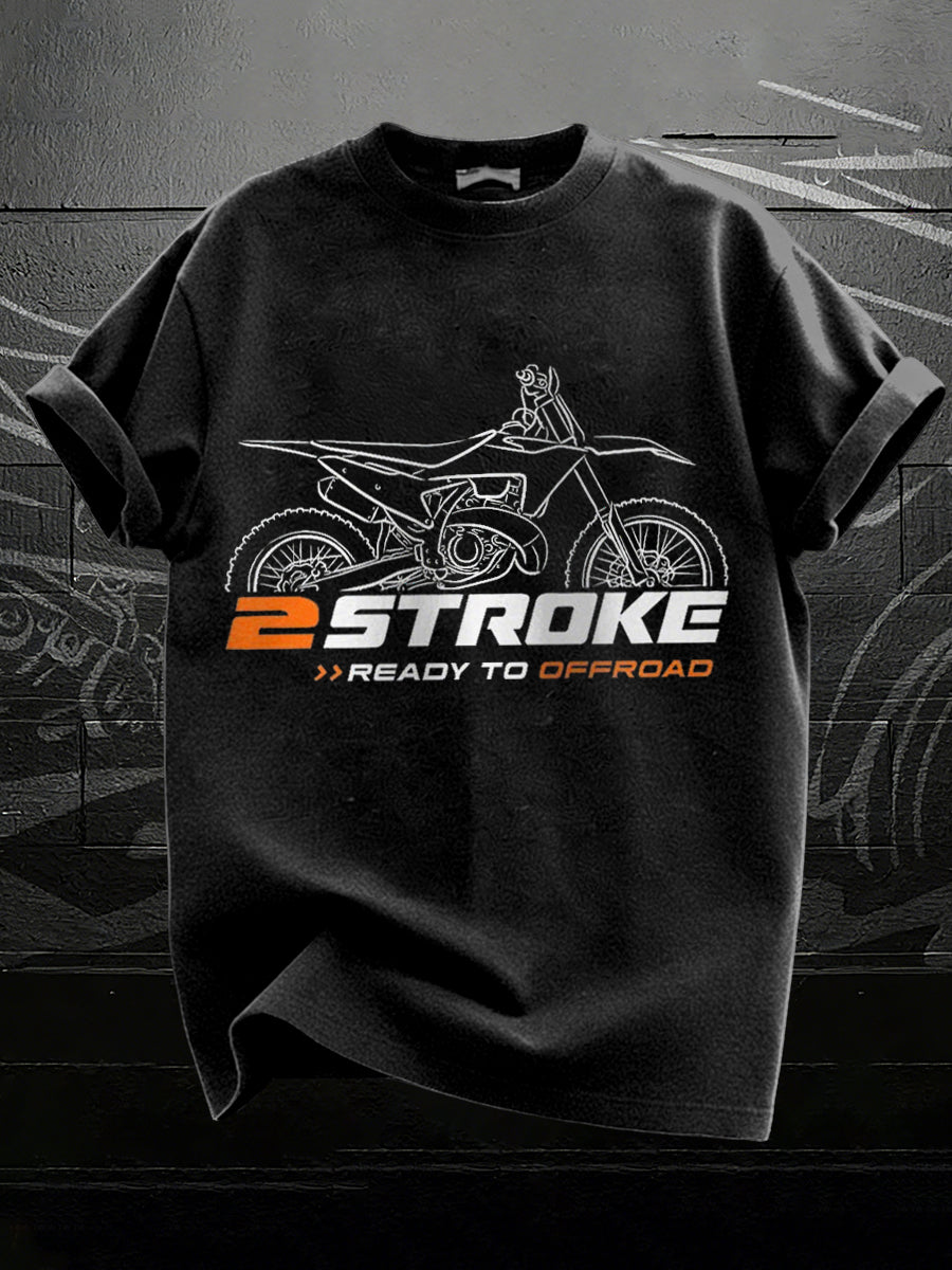 Motocross-Print-T-Shirt für Männer mit kurzen Ärmeln