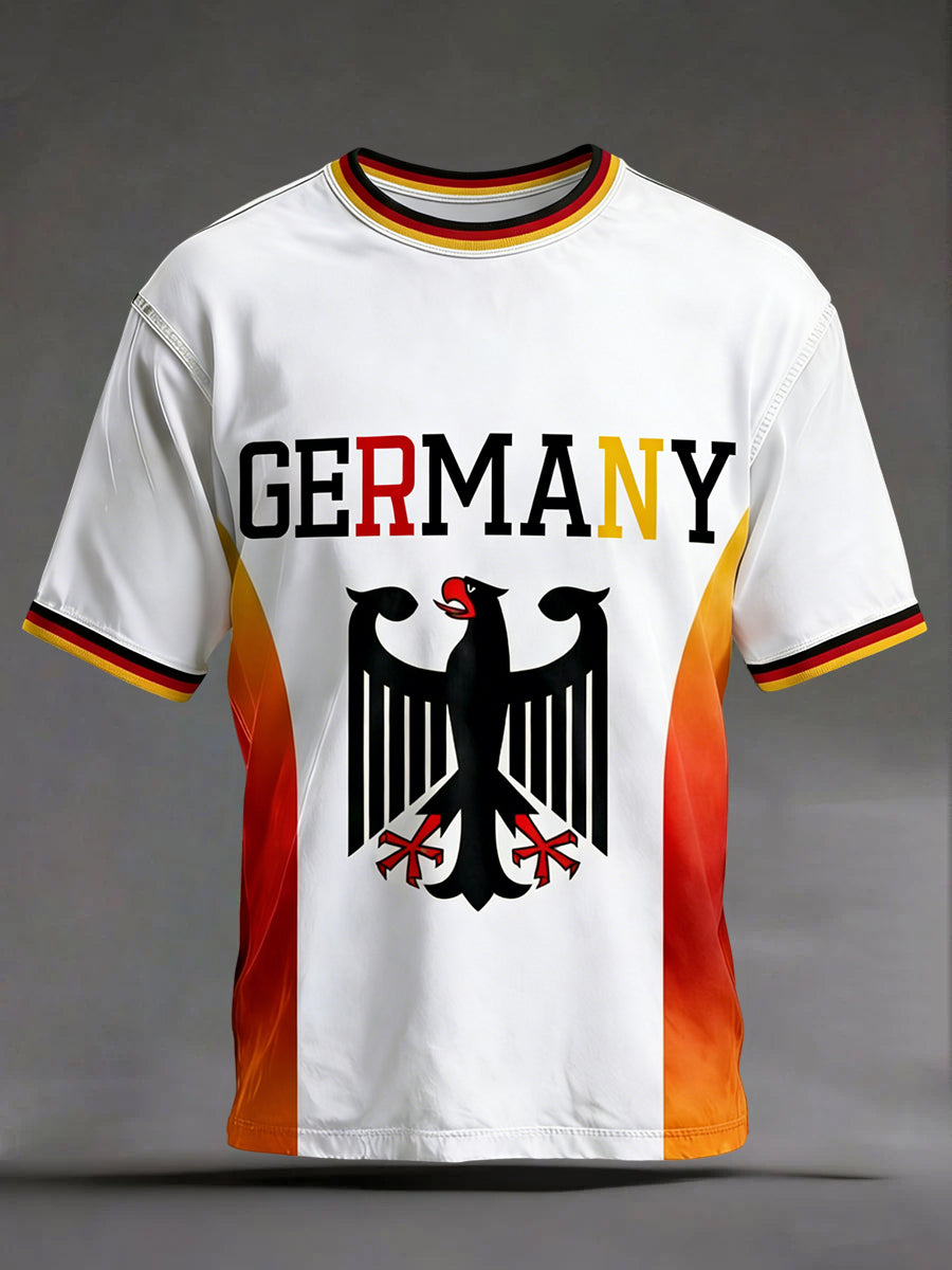 Retro deutsche Flagge Patch lässig T-Shirt