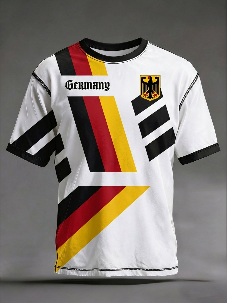 Retro deutsches Emblem geometrisches lässiges T-Shirt