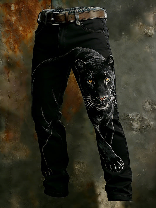 Herren Vintage Animal Print Art Business Casual Arbeits hosen