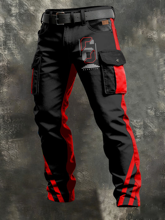 Herren-Retro-Urlaub Business-Kunstdruck Freizeit-Hose