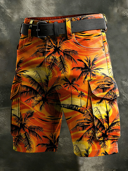 Herren Retro Urlaub Business Art Print Freizeit shorts