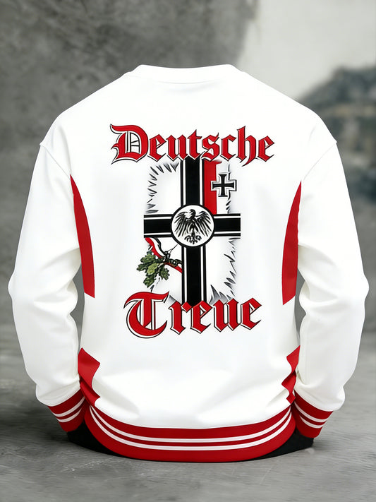 Retro Deutsches Flaggen-Print Lässiges Sweatshirt