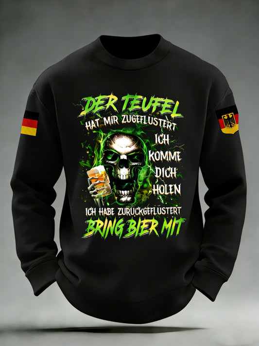 Retro Deutsches Flaggen-Print Lässiges Sweatshirt