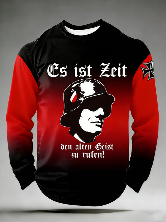 Retro Deutsches Flaggen-Print Lässiges Sweatshirt