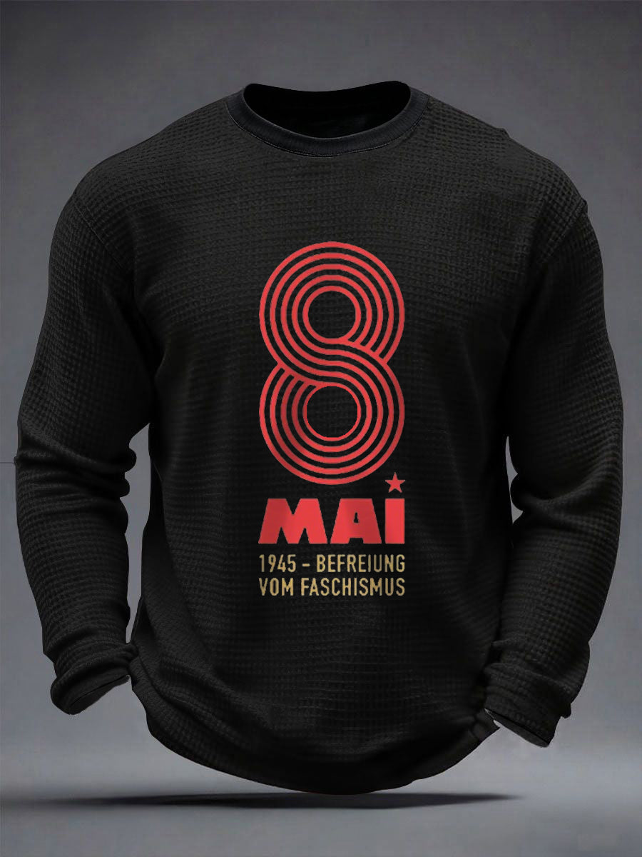 Herren 8. MAI 1945 Waffel-Longsleeve-T-Shirt