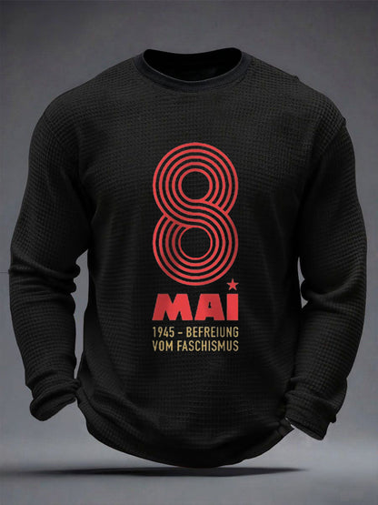 Herren 8. MAI 1945 Waffel-Longsleeve-T-Shirt