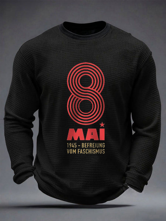 Herren 8. MAI 1945 Waffel-Longsleeve-T-Shirt