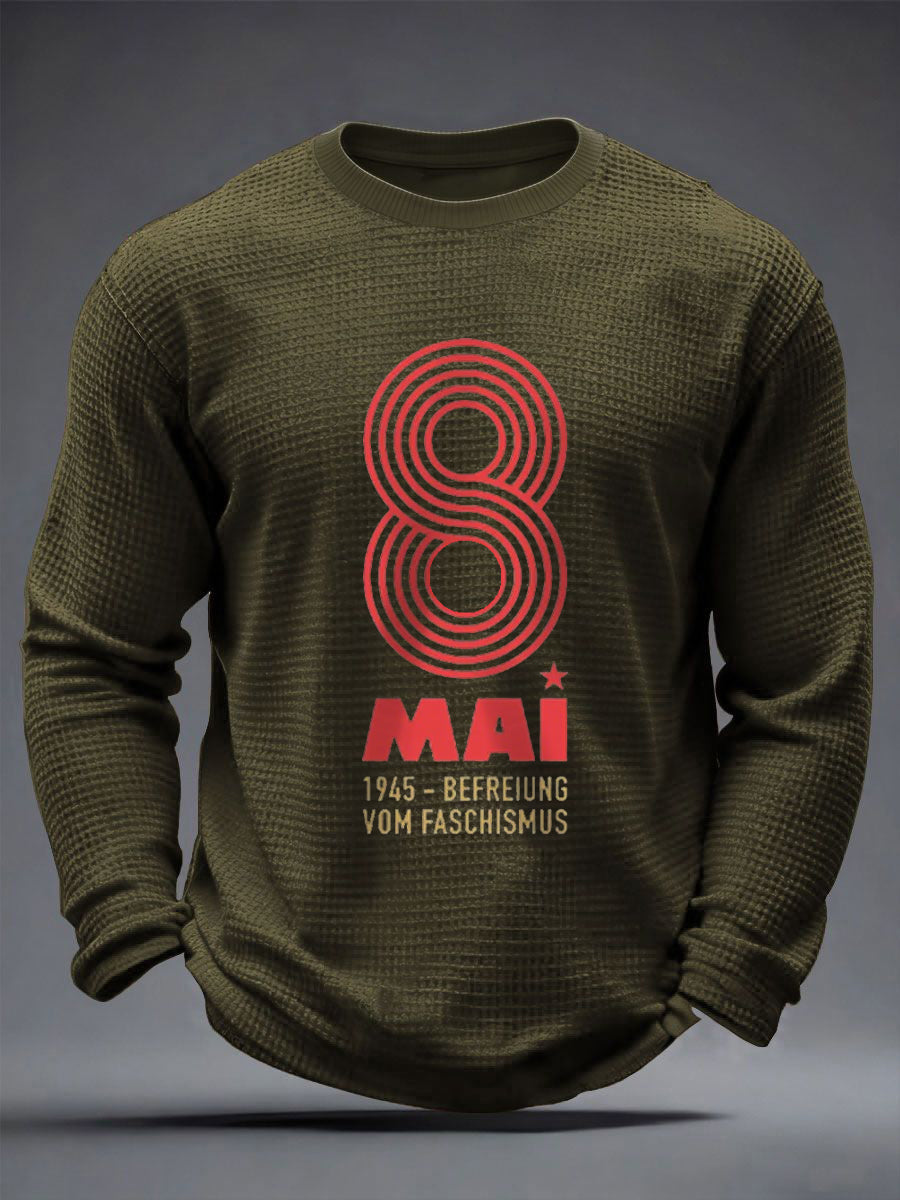 Herren 8. MAI 1945 Waffel-Longsleeve-T-Shirt