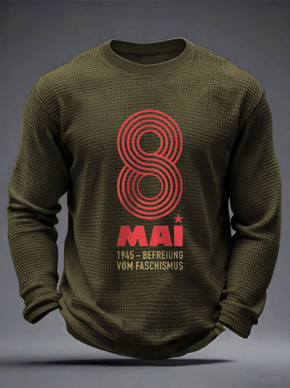 Herren 8. MAI 1945 Waffel-Longsleeve-T-Shirt