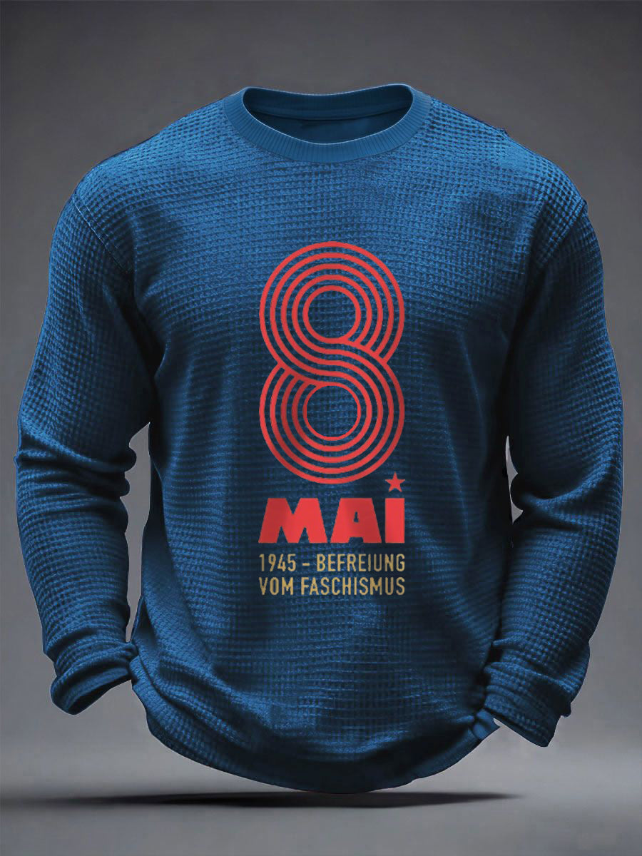 Herren 8. MAI 1945 Waffel-Longsleeve-T-Shirt