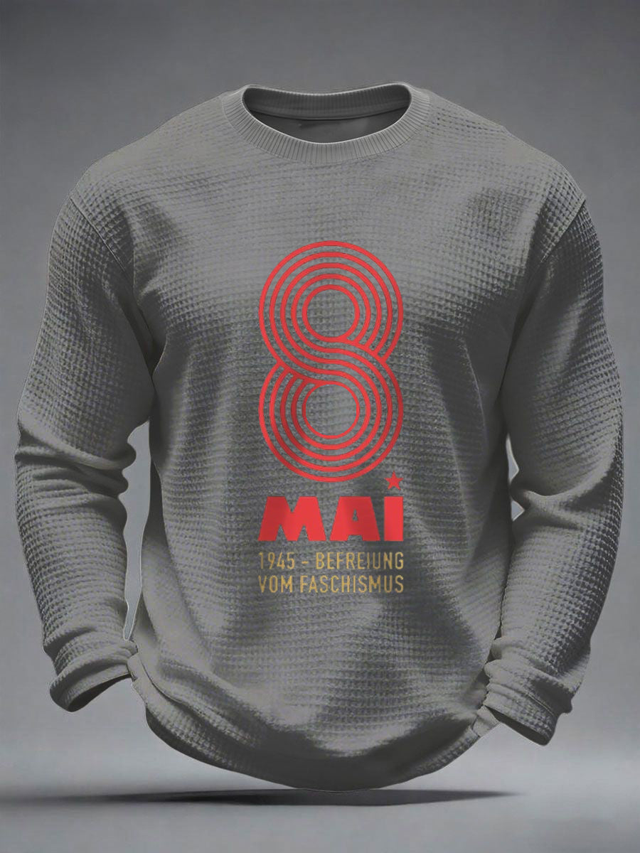Herren 8. MAI 1945 Waffel-Longsleeve-T-Shirt