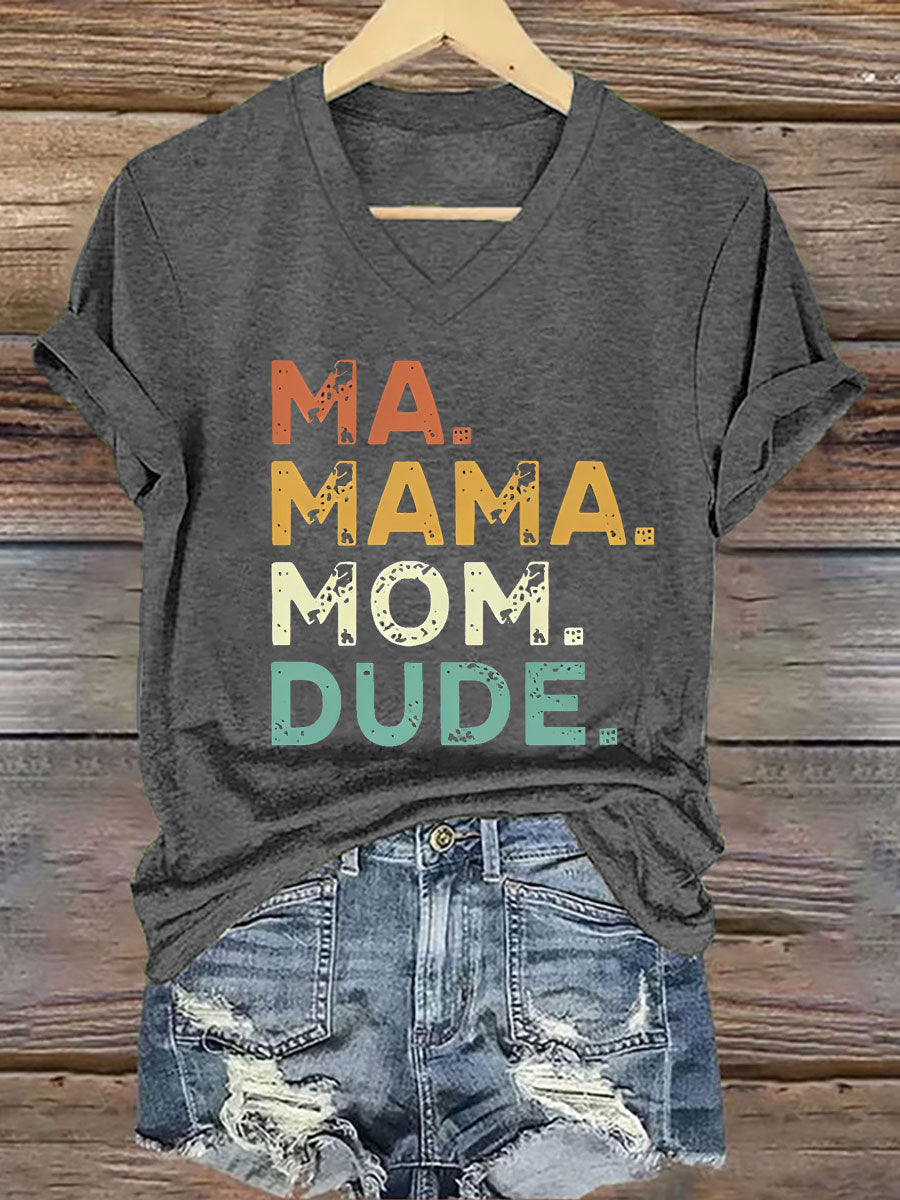 Frauen Ma Mama Mom Dude Eisen auf Kurzarm T-Shirt