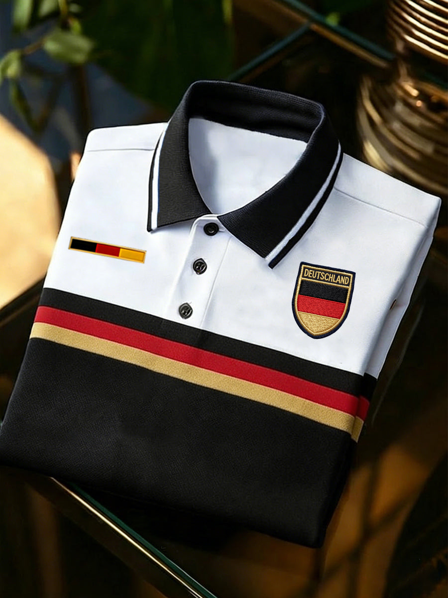 Herren-Deutschland-Print-Kurzarmhemd