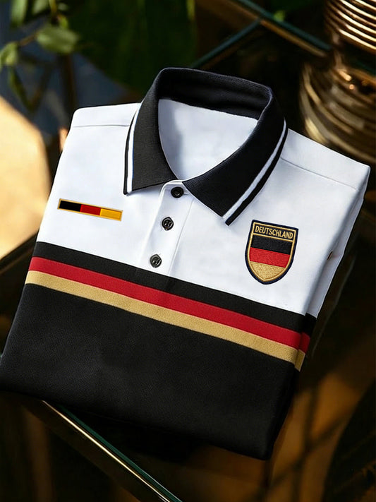 Herren-Deutschland-Print-Kurzarmhemd