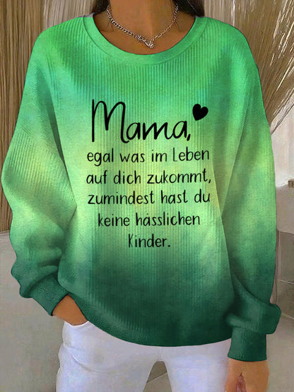 Damen-Sweatshirt mit Rundhalsausschnitt und Rippbündchen als Muttertagsgeschenk