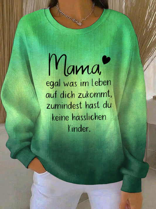 Damen-Sweatshirt mit Rundhalsausschnitt und Rippbündchen als Muttertagsgeschenk