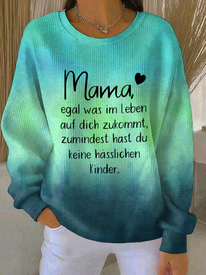 Damen-Sweatshirt mit Rundhalsausschnitt und Rippbündchen als Muttertagsgeschenk