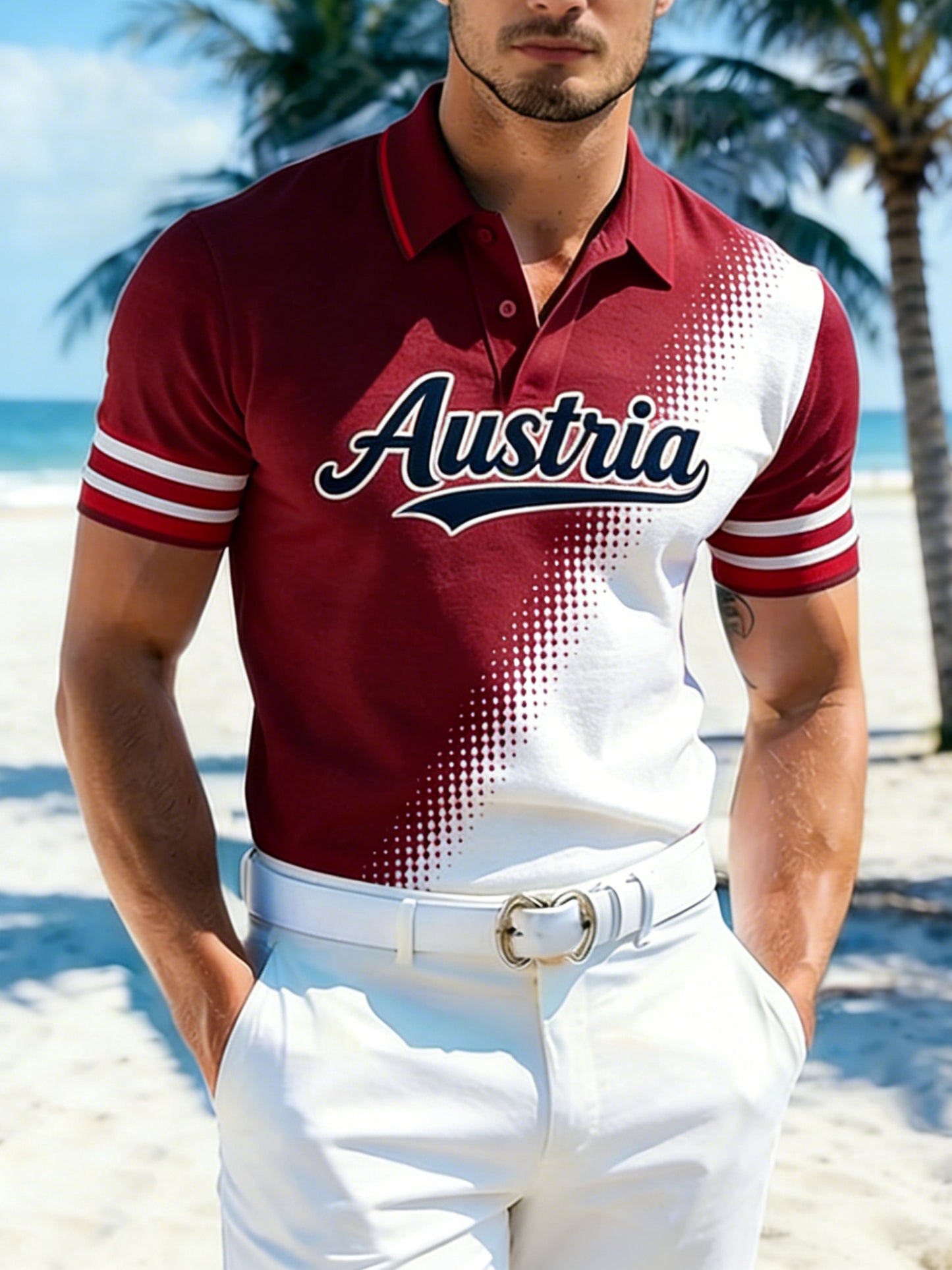 Herren-Poloshirt mit Print