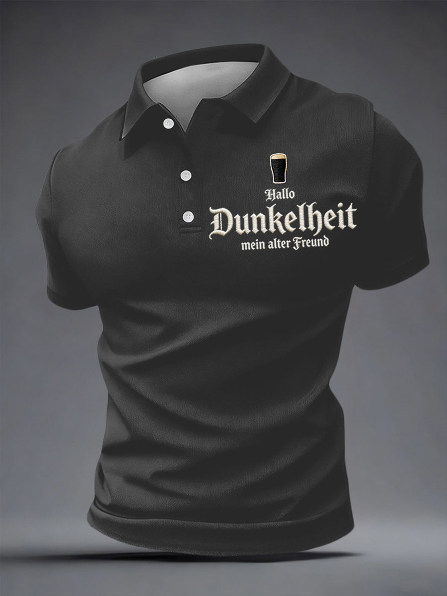 Herren-Shirt mit dem Aufdruck „Hello Darkness My Old Friend“