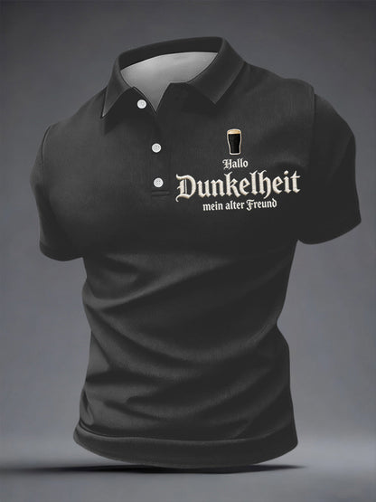 Herren-Shirt mit dem Aufdruck „Hello Darkness My Old Friend“