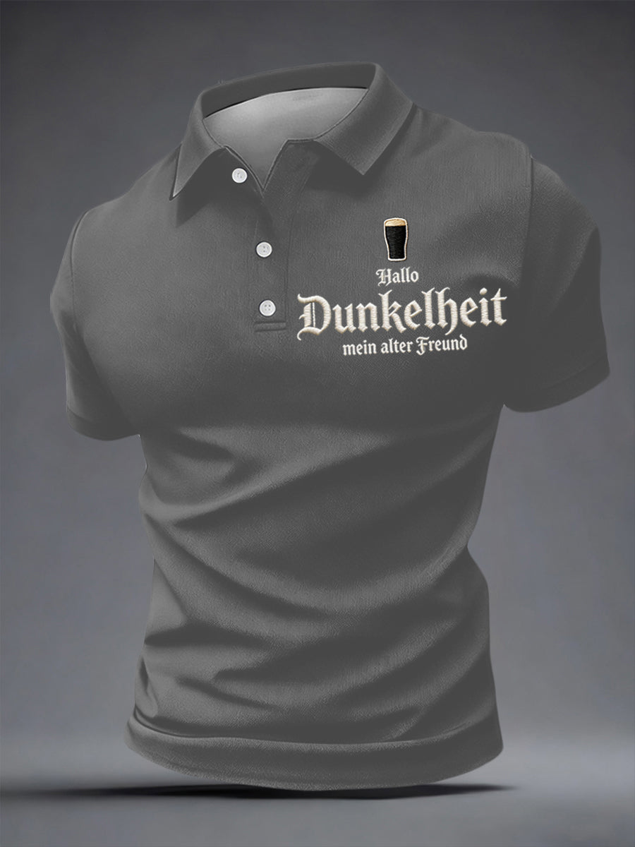 Herren-Shirt mit dem Aufdruck „Hello Darkness My Old Friend“