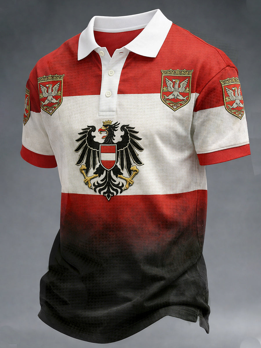 Retro österreichischer Kunstdruck Lässiges Poloshirt